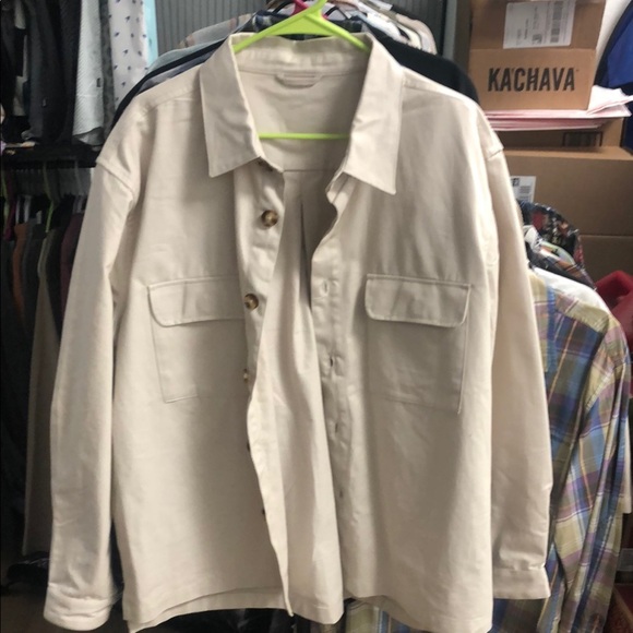 9TOFIVE Cream Lightweight Shirt Jacket with Relaxed Fit - Picture 5 of 7